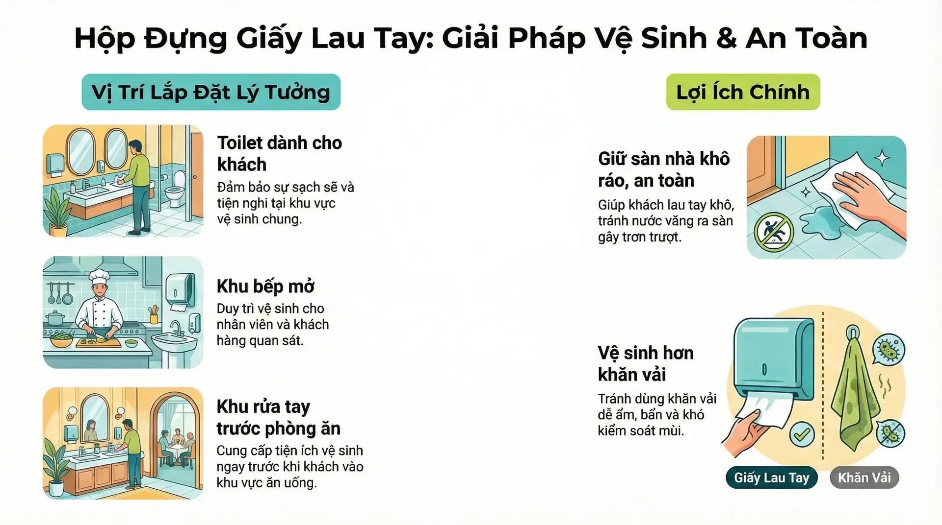 Hộp đựng giấy lau tay - giải pháp vệ sinh và an toàn
