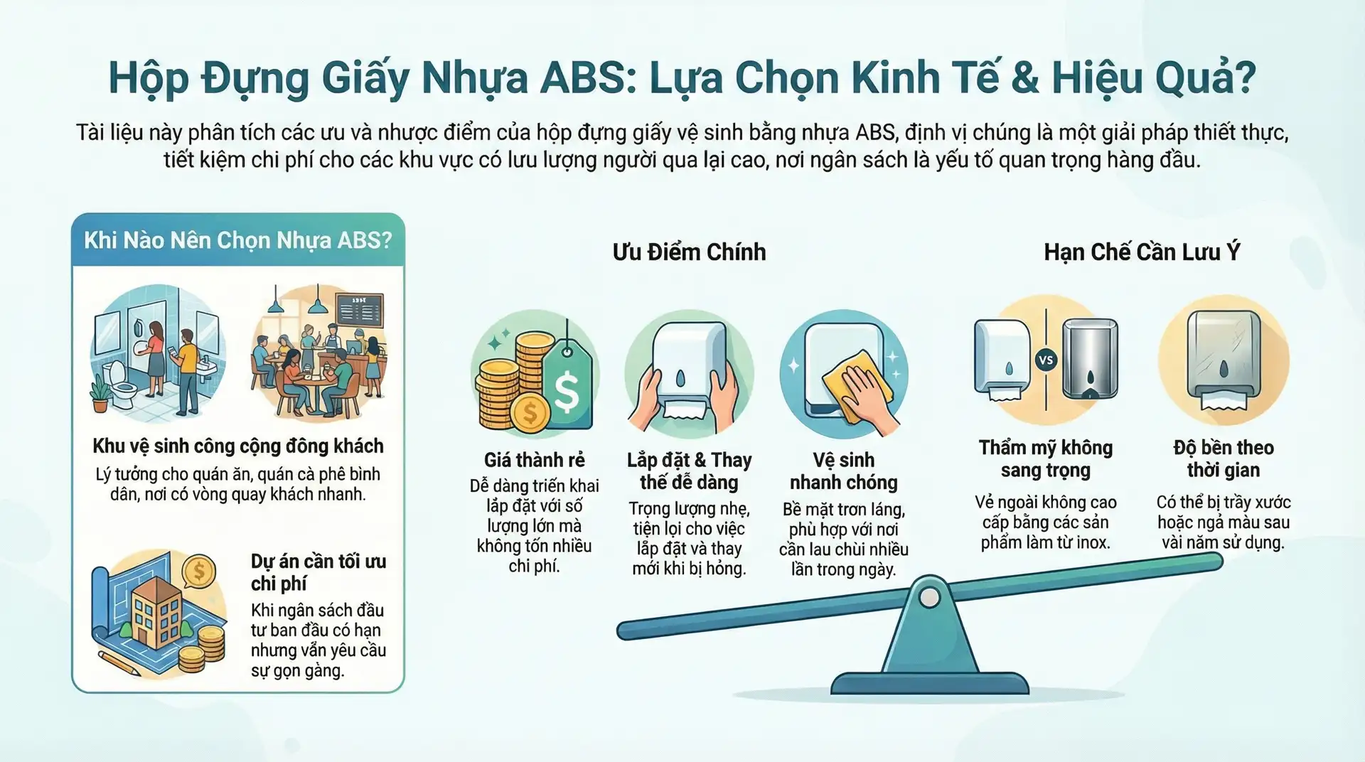 Hộp đựng giấy nhựa ABS - tiết kiệm, tạo không gian sang trọng đẳng cấp