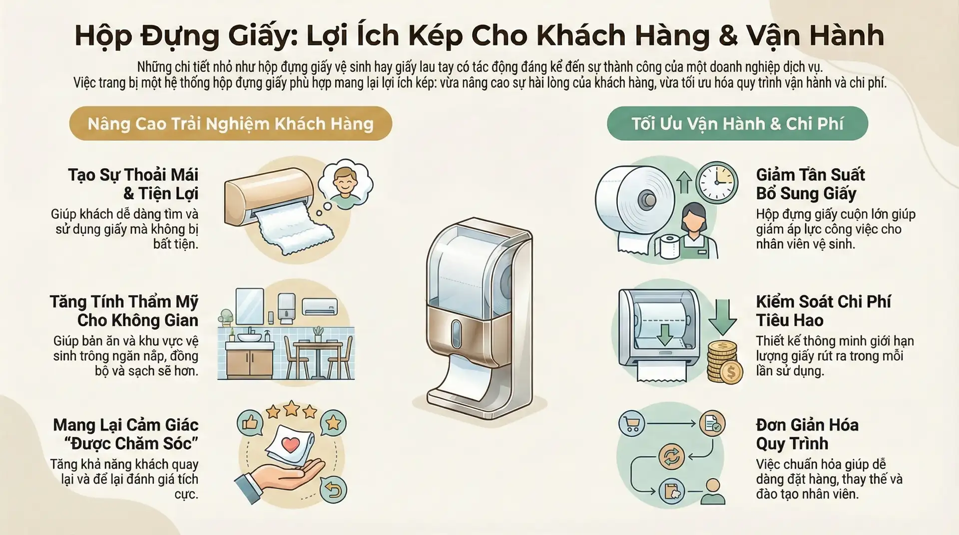 Hộp đựng giấy lợi ích kép cho khách hàng