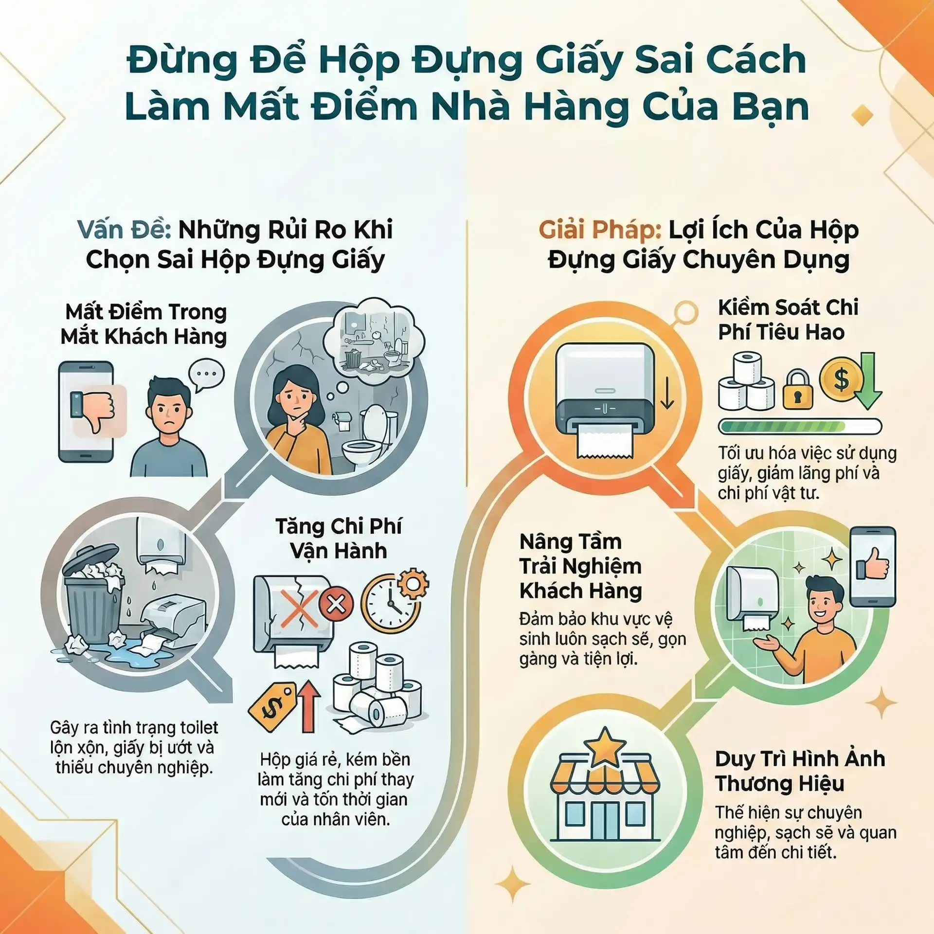 Đừng để hộp đựng giấy sai cách làm mất điểm nhà hàng của bạn