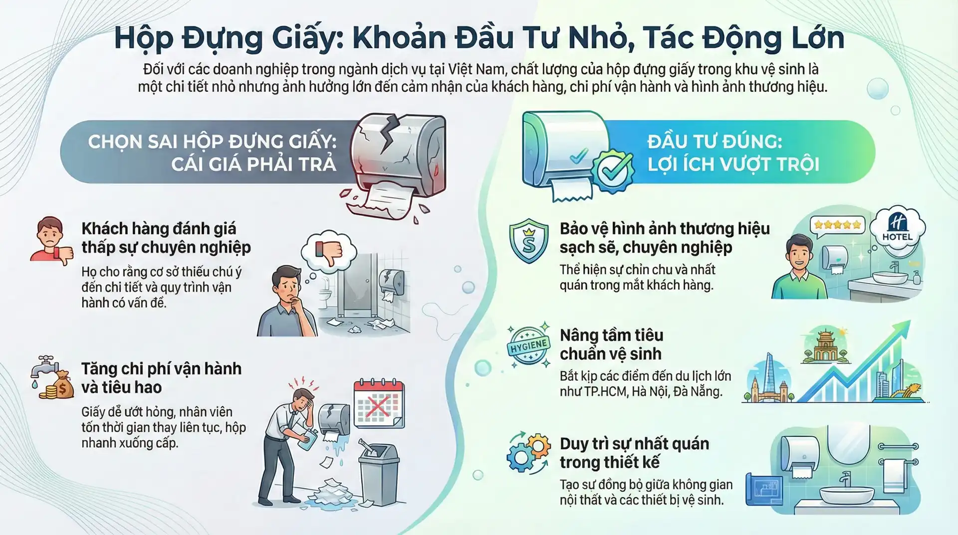Chọn hộp đựng giấy phù hợp - cách đầu tư nhỏ tác động lớn