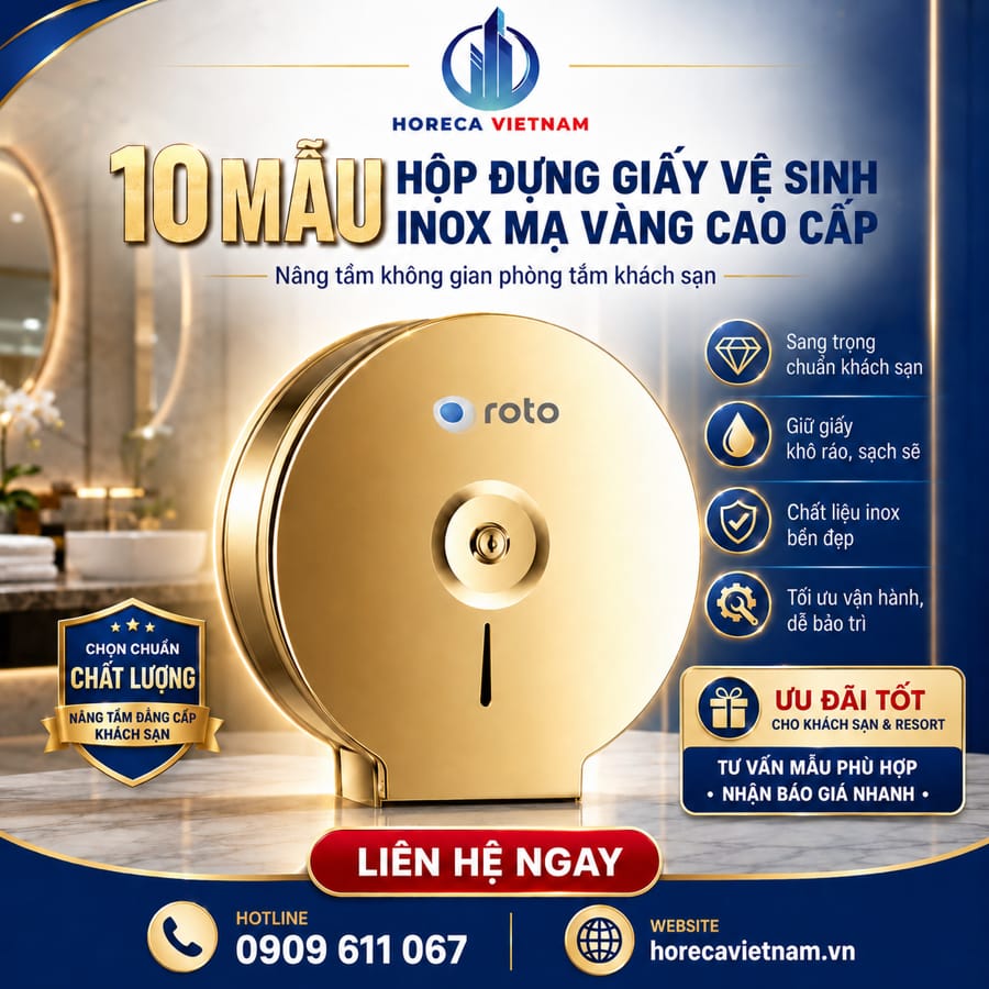 10 mẫu hộp đựng giấy vệ sinh khách sạn cao cấp tại Horeca Việt Nam