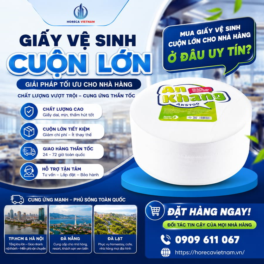 Mua giấy vệ sinh cuộn lớn giải pháp tối ưu cho nhà hàng cao cấp giá sỉ tốt nhất tại Horeca Việt Nam