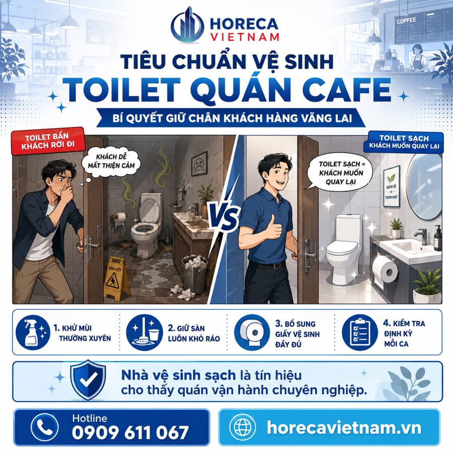 Tiêu chuẩn vệ sinh quán cafe bí quyết giữ chân khách hàng tại Horeca Việt Nam
