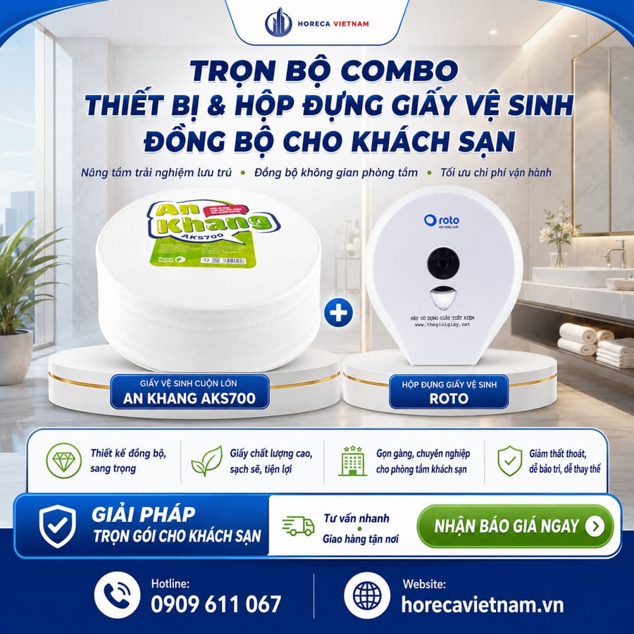 Trọn bộ combo thiết bị vệ sinh khách sạn cao cấp tại Horeca Việt Nam